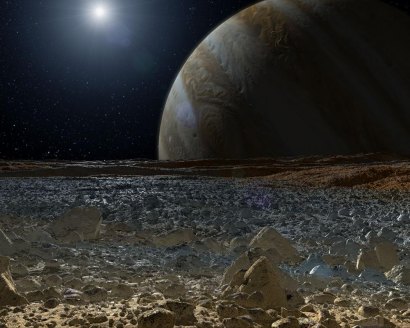 Artist's concept of Europa, one of Jupiter's moons. Image: NASA.